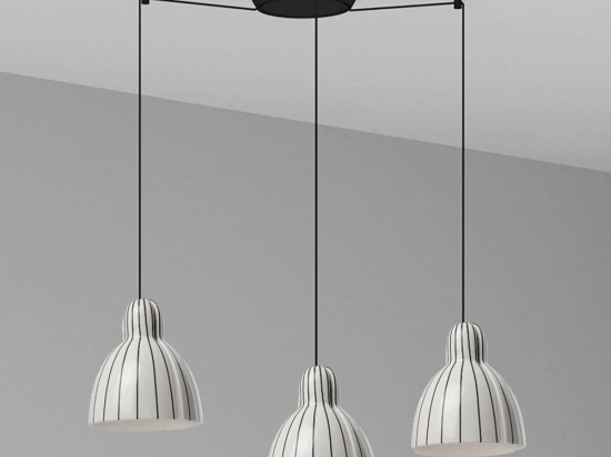 Φωτιστικό Οροφής Venice Stripes 64255-127-3L 3xE27 15W White-Black Faro Barcelona
