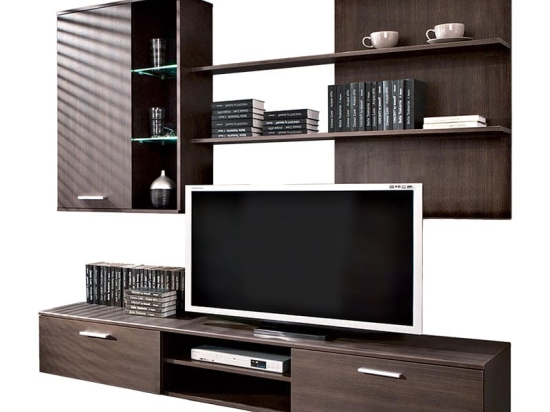 Σύνθετο σαλονιού Salome pakoworld LED wenge 200x41x190εκ