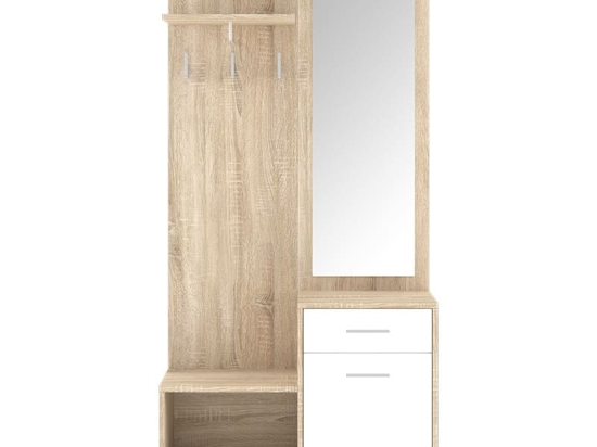 Έπιπλο εισόδου Serenity pakoworld sonoma-λευκό 90x30.5x184εκ