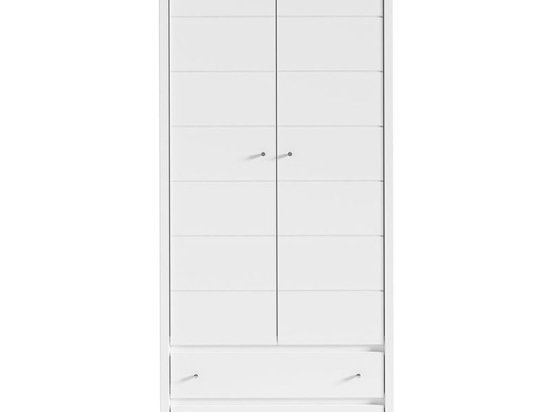 Ντουλάπα ρούχων δίφυλλη Fansi pakoworld λευκό 90x55.5x200.5εκ