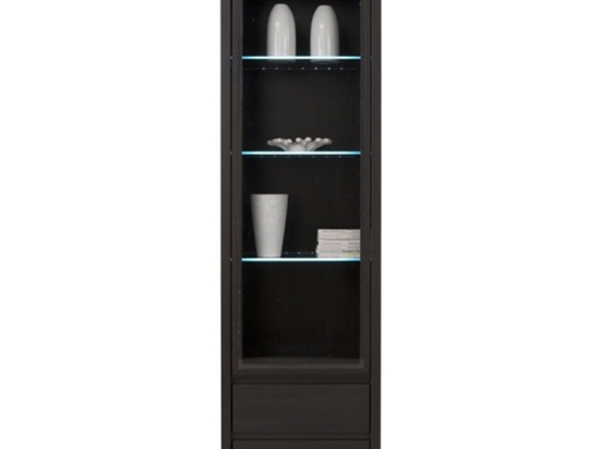 Βιτρίνα Selina pakoworld LED wenge 56x40.5x200.5εκ