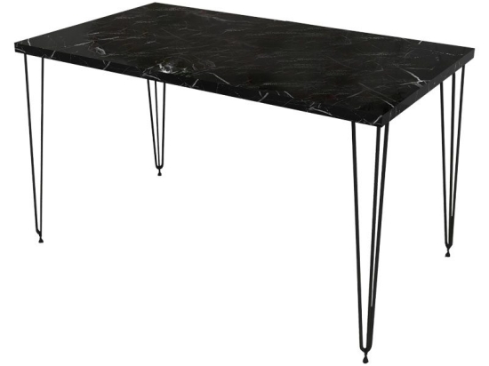 Τραπέζι Bruce pakoworld μαύρο μαρμάρου 104x60x74εκ