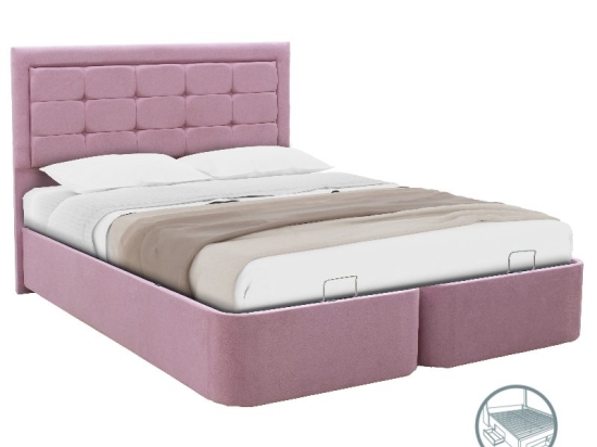 Κρεβάτι διπλό Kenzie pakoworld ύφασμα ροζ 160x200εκ