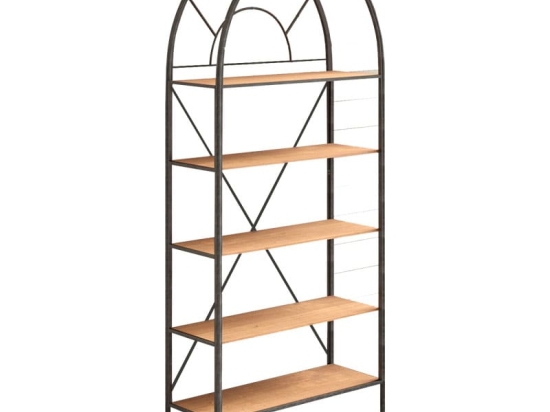 Βιβλιοθήκη Padrig pakoworld καρυδί-μαύρο 72x34x180εκ