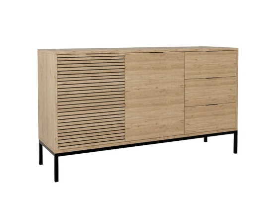 Μπουφές Leodrif pakoworld μελαμίνης oak-μαύρο 140x40x80εκ