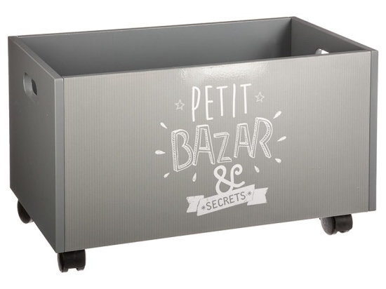 Κουτί αποθήκευσης τροχήλατο Toys pakoworld γκρι 48x28x28,5εκ