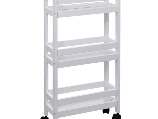 Τρόλεϊ-ραφιέρα 3όροφη Trolley pakoworld λευκό 40x15x75εκ