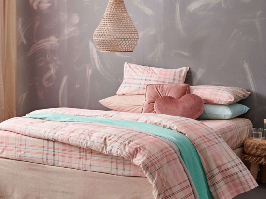 Σεντόνια SC 406 Σετ 3τμχ Pink Palamaiki Ημίδιπλο Βαμβάκι-Πολυέστερ