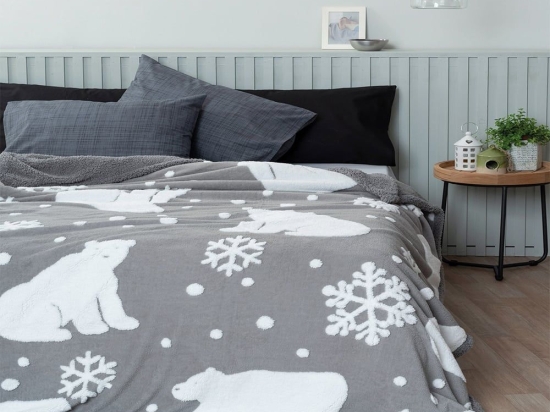 Κουβέρτα Polo Grey Palamaiki Υπέρδιπλο 220x240cm Jacquard