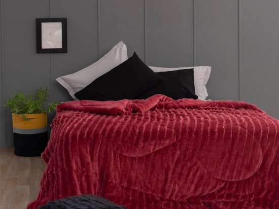 Κουβερτοπάπλωμα Gwen Red Palamaiki Ημίδιπλο 160x240cm Πολυέστερ