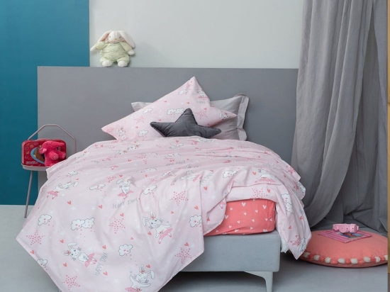 Παπλωματοθήκη Παιδική My Kingdom MK738 (Σετ 2τμχ) Pink Palamaiki Ημίδιπλο 160x240cm 100% Βαμβάκι