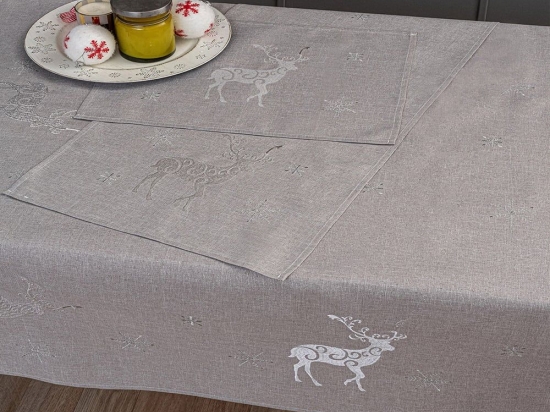 Σουπλά Χριστουγεννιάτικα CD04 (Σετ 2τμχ) Grey Palamaiki 35x45cm