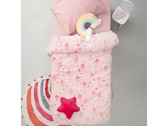 Κουβέρτα Παιδική Pudding Φωσφοριζέ Pink Palamaiki Ημίδιπλο 160x220cm Flannel.Sherpa