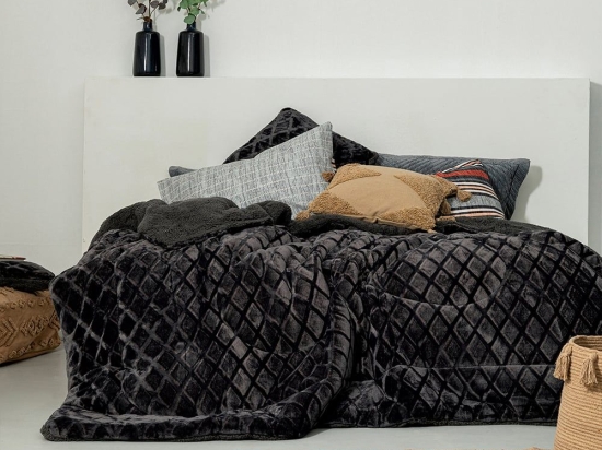 Κουβερτοπάπλωμα Nadine 2 Coal Palamaiki Υπέρδιπλο 220x240cm Πολυέστερ