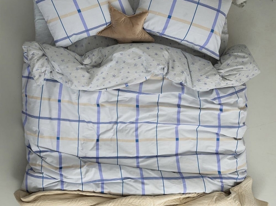 Σεντόνια FL6166 (Σετ 4τμχ) Blue Palamaiki King Size 265x260cm 100% Βαμβάκι