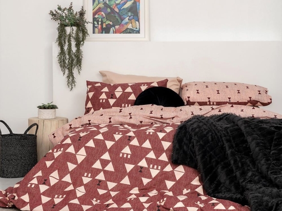 Σεντόνια FL6174 (Σετ 4τμχ) Bordo Palamaiki Υπέρδιπλο 240x260cm 100% Βαμβάκι