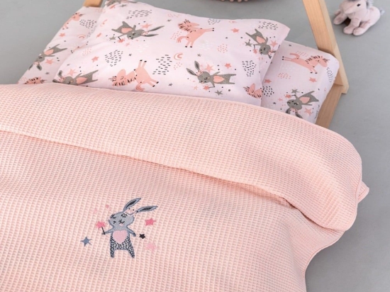 Κουβέρτα Βρεφική Candy Pink Palamaiki Αγκαλιάς 80x110cm 100% Βαμβάκι