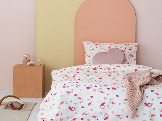 Σεντόνια Παιδικά MK749 (Σετ 3τμχ) Pink Palamaiki Ημίδιπλο 160x260cm 100% Βαμβάκι