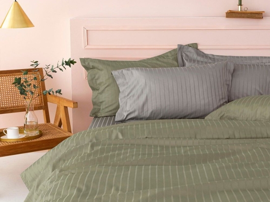Σεντόνι Sateen Riga Khaki Palamaiki Υπέρδιπλο 240X270cm 100% Βαμβακοσατέν
