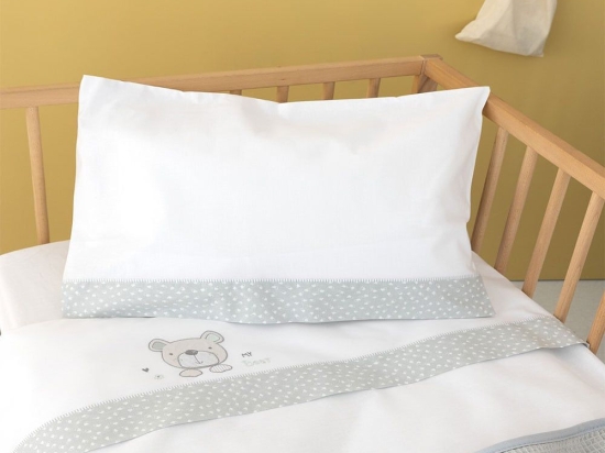Σεντόνια Βρεφικά Baby Joia BJ532 Με Λάστιχο (Σετ 3τμχ) Grey Palamaiki Κούνιας 70x140cm 100% Βαμβάκι