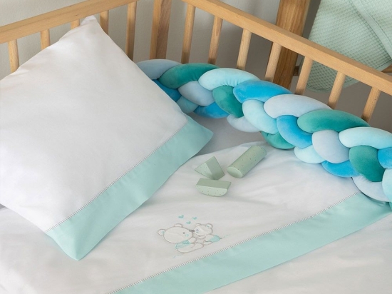 Σεντόνια Βρεφικά Baby Joia BJ534 Με Λάστιχο (Σετ 3τμχ) Mint Palamaiki Κούνιας 70x140cm 100% Βαμβάκι