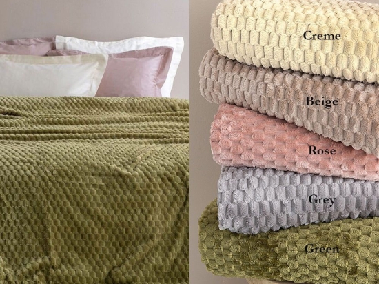 Κουβέρτα Aster Fleece Creme Palamaiki Ημίδιπλο 160x220cm Jacquard