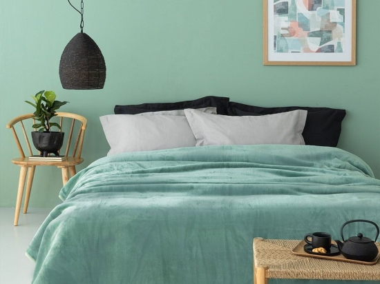 Κουβέρτα Dream Βελουτέ Green Palamaiki Υπέρδιπλo 220x240cm Πολυέστερ