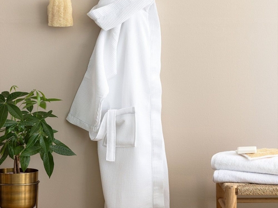 Μπουρνούζι Aelia Πικέ White Palamaiki