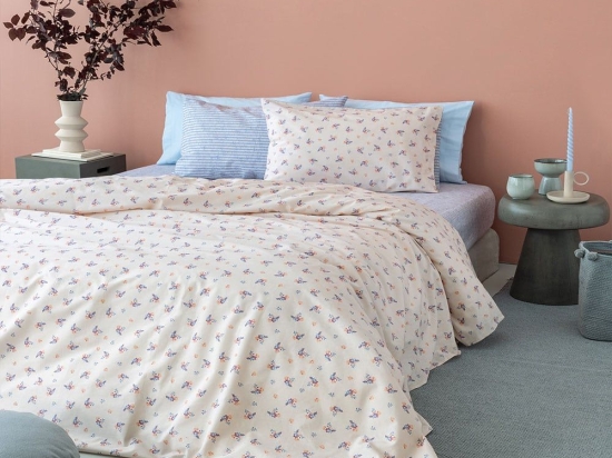 Σεντόνια Fashion Life FL6212 (Σετ 4τμχ) Beige Palamaiki Διπλό 200x265cm 100% Βαμβάκι