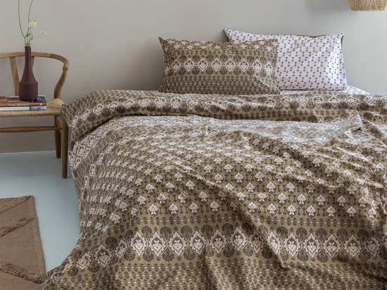 Σεντόνια Fashion Life FL6218 (Σετ 3τμχ) Olive Palamaiki Ημίδιπλο 170x260cm 100% Βαμβάκι