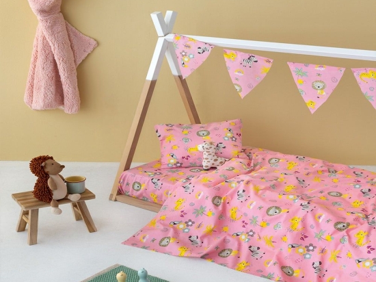 Σεντόνια Παιδικά My Kingdom MK754 (Σετ 3τμχ) Pink-Multi Palamaiki Ημίδιπλο 170x260cm 100% Βαμβάκι