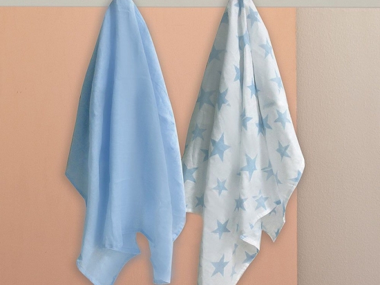 Πάνες - Μουσελίνες NB0143 Boy (Σετ 2τμχ) Light Blue Palamaiki 100% Βαμβάκι