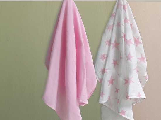 Πάνες - Μουσελίνες NB0143 Girl (Σετ 2τμχ) Pink Palamaiki 100% Βαμβάκι