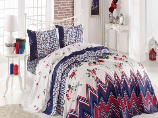 Σεντόνια Σετ 4Τμχ. Symbol Fizz Ρυθμός Υπέρδιπλο 230x260cm Χωρίς Λάστιχο 100% Βαμβάκι