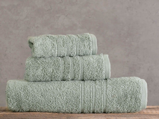 Πετσέτες Aria (Σετ 5τμχ) Grey-Green Ρυθμός Σετ Πετσέτες 75x150cm 100% Πενιέ Βαμβάκι