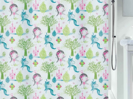 Κουρτίνα Μπάνιου Princess 02046.001 Multi 180X200cm Spirella 180Πx200Υ 180x200cm Πολυέστερ