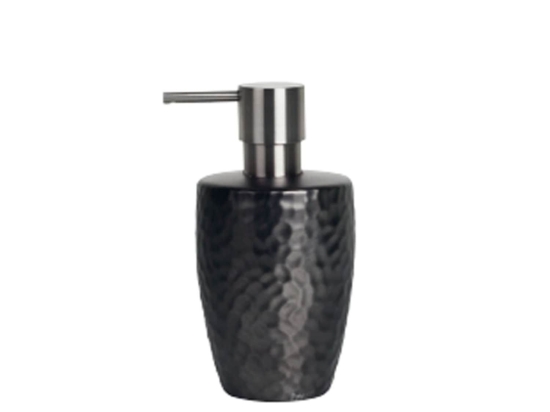 Δοχείο Κρεμοσάπουνου Darwin Hammered 02614.001 Pearl Black Spirella Κεραμικό