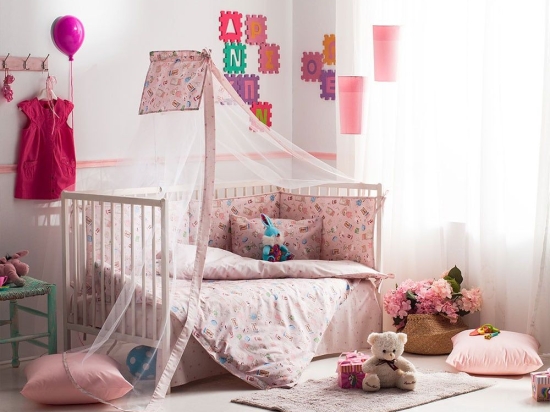 Κουνουπιέρα Βρεφική Mouse Pink Vesta Home 100% Βαμβάκι