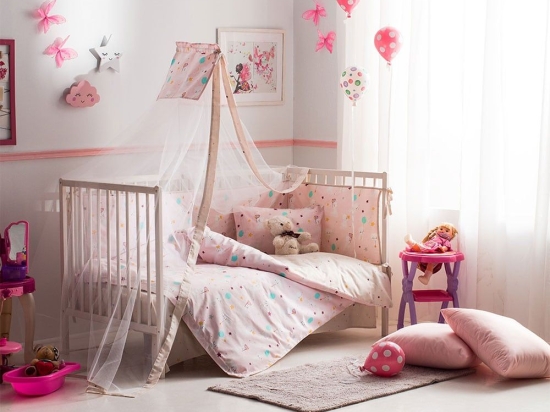 Σεντόνια Βρεφικά Cat Σετ 3τμχ Pink Vesta Home Κούνιας 120x165cm 100% Βαμβάκι