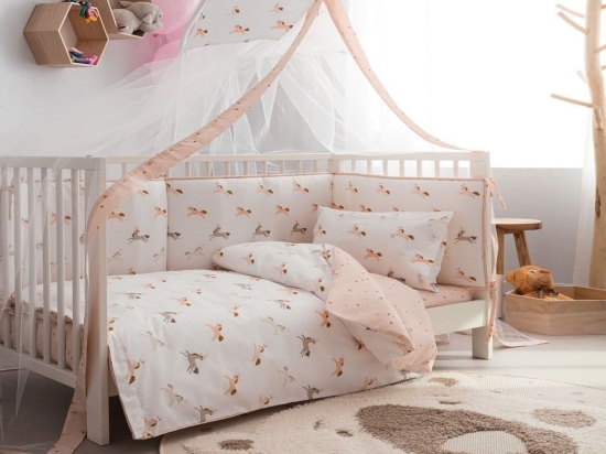 Παπλωματοθήκη Βρεφική Magic (Σετ 2τμχ) Pink Vesta Home 120x160cm 100% Βαμβάκι