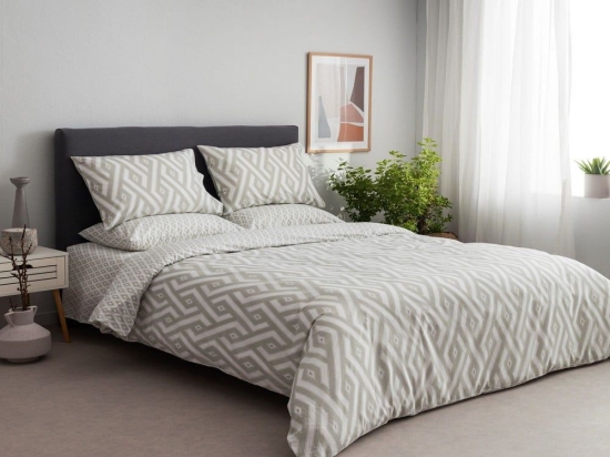 Σεντόνια Paros-2 (Σετ 4τμχ) Grey Vesta Home Διπλό 100% Βαμβάκι