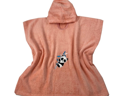Πόντσο Παιδικό Panda Pink Coral Astron