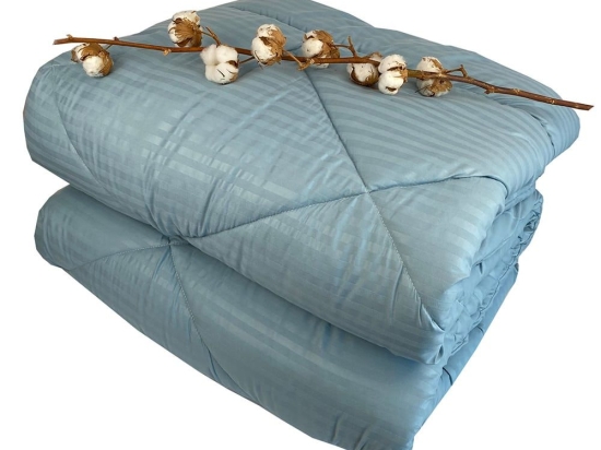 Πάπλωμα 3915 Σατέν Ριγέ Petrol Astron Μονό 160x240cm Microsatin