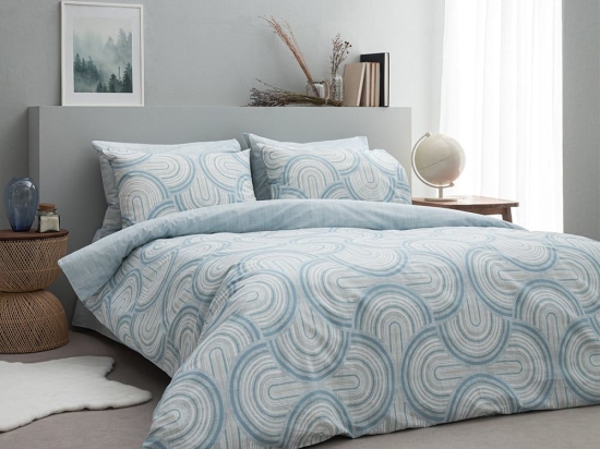Πάπλωμα Motif-2 Blue Vesta Home Διπλό 190x230cm Βαμβάκι-Πολυέστερ