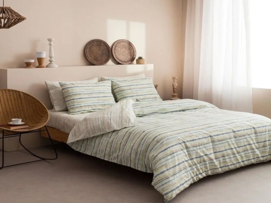 Παπλωματοθήκη Milos-1 (Σετ 2τμχ) Blue Vesta Home Μονό 170x240cm 100% Βαμβάκι
