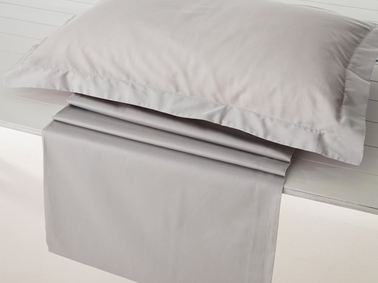 Σεντόνι Athena-304 Με Λάστιχο Light Grey Vesta Home Μονό 100x240cm 100% Βαμβακοσατέν