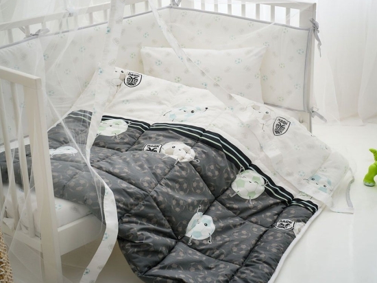 Πάπλωμα Βρεφικό PAOK White-Grey Vesta Home 110x150cm Βαμβάκι-Πολυέστερ