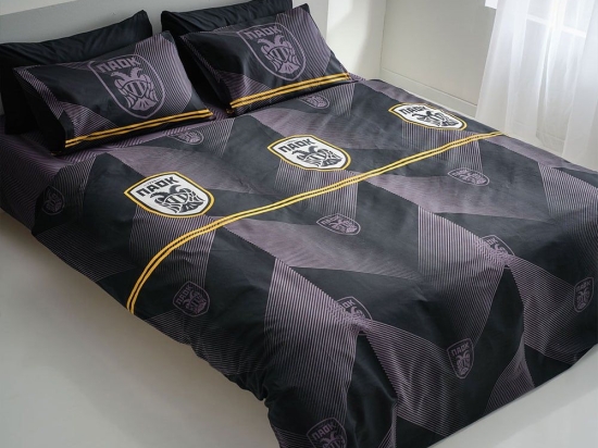 Σεντόνια PAOK-100 (Σετ 3τμχ) Black Vesta Home Μονό 170x260cm 100% Βαμβάκι