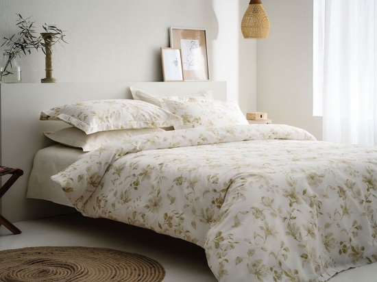 Σεντόνια Rebecca-1 (Σετ 4τμχ) Olive Vesta Home King Size 280x270cm 100% Βαμβακοσατέν