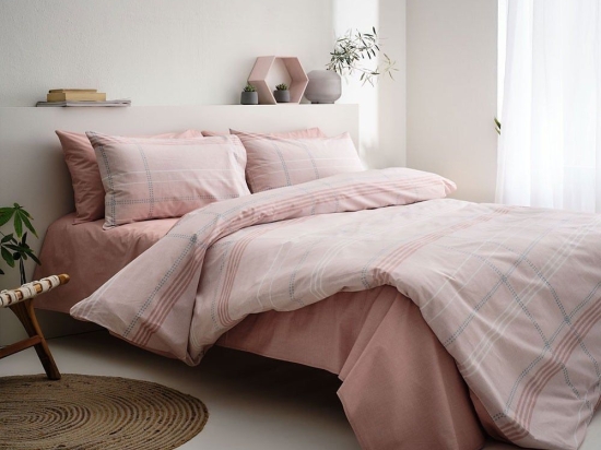 Σεντόνια Valeria-2 (Σετ 4τμχ) Pink Vesta Home Διπλό 200x260cm 100% Βαμβάκι